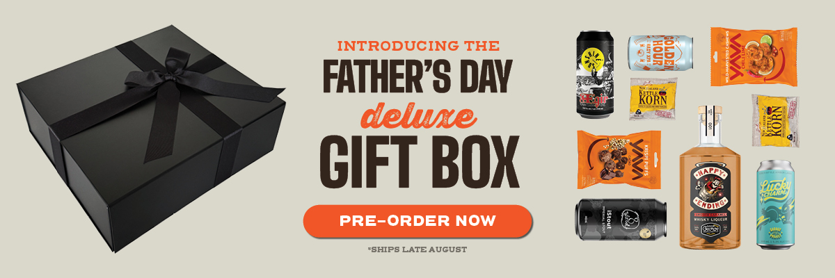 Father's Day Deluxe Gift Box Beers Snacks Whisky Liqueur Sleek Presentation
