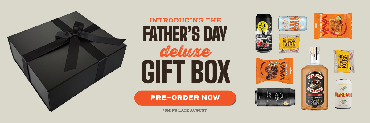 Father's Day Deluxe Gift Box Beers Snacks Whisky Liqueur Sleek Presentation