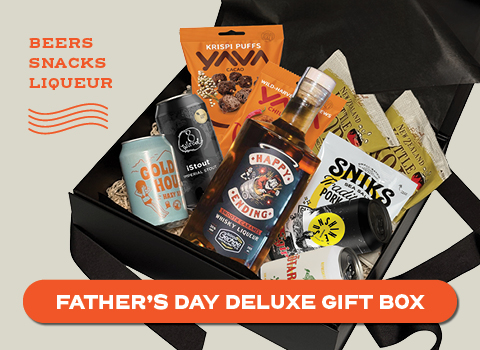 Father's Day Deluxe Gift Box Beers Snacks Whisky Liqueur Sleek Presentation