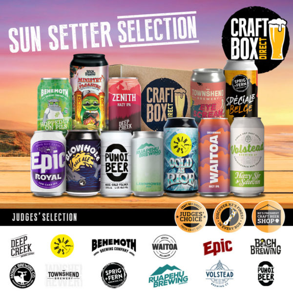 Craft Beer Gift Box - Behemoth - Bach - Baylands -Sunshine Brewing - Southpaw - Deep Creek- Volstead - Sprig & Fern - Deep Creek - Mount Brewing - Hop Federation - Garage Project - Waitoa - Townshend