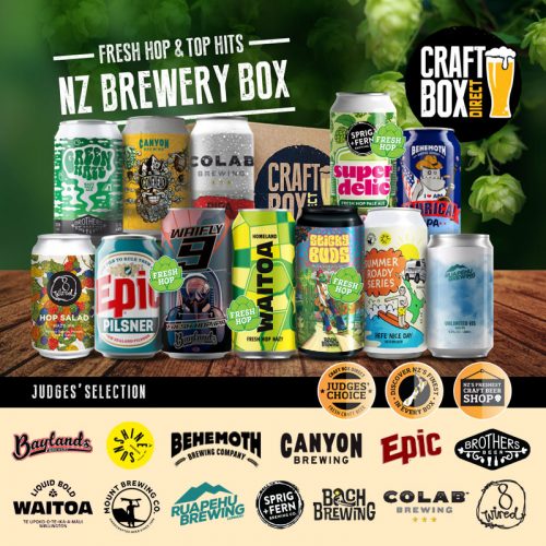 Fresh Hop - Craft Beer Gift Box - Behemoth - Bach - Baylands -Sunshine Brewing - Hop Federation - Cowabunga - Southpaw - Brothers - Good George - Lighthouse Brewing - Volstead - Sprig & Fern - Deep Creek - Mount Brewing - Hop Federation